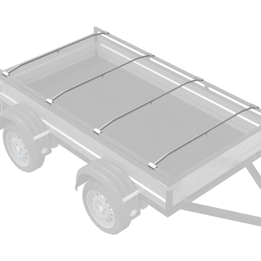 Zeildoekbevestiging voor aanhangwagens 4 pcs Zilver 130-210 cm