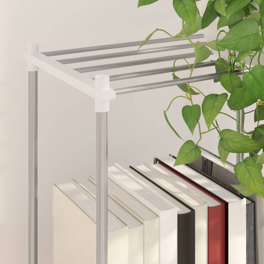 Buisvormige plank met opslag Wit 42,5 x 27 x 91,5 cm Aluminium