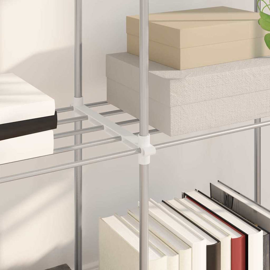 Buisvormige plank met opslag Wit 86 x 27 x 90 cm Aluminium