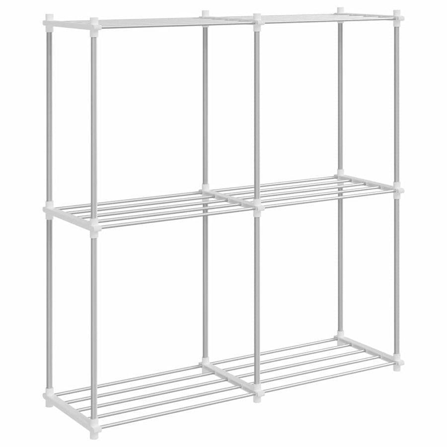 Buisvormige plank met opslag Wit 86 x 27 x 90 cm Aluminium