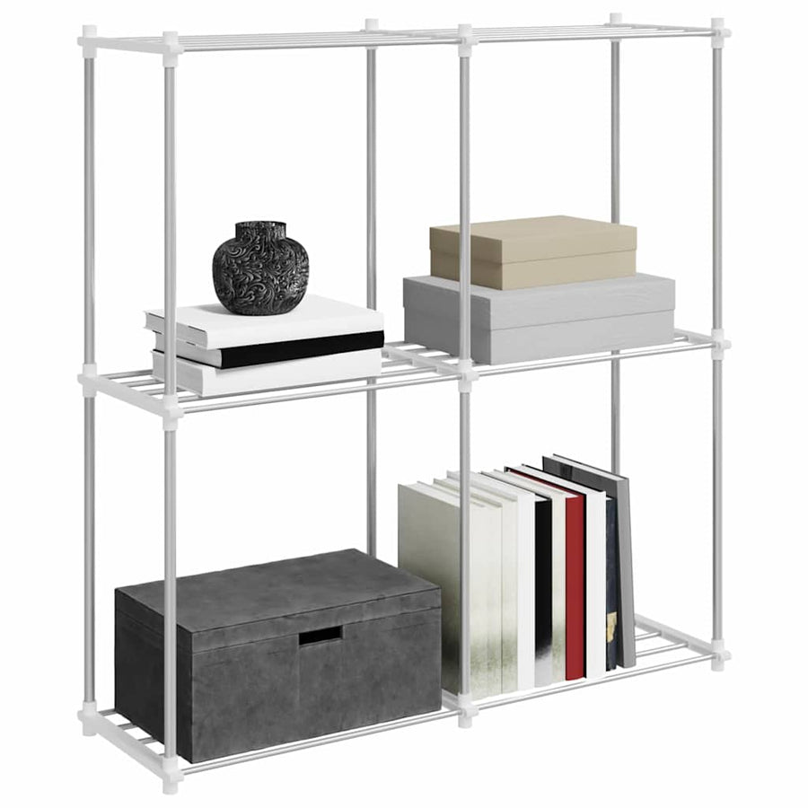 Buisvormige plank met opslag Wit 86 x 27 x 90 cm Aluminium