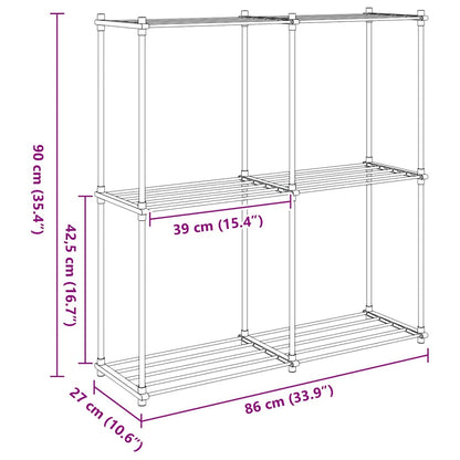 Buisvormige plank met opslag Wit 86 x 27 x 90 cm Aluminium