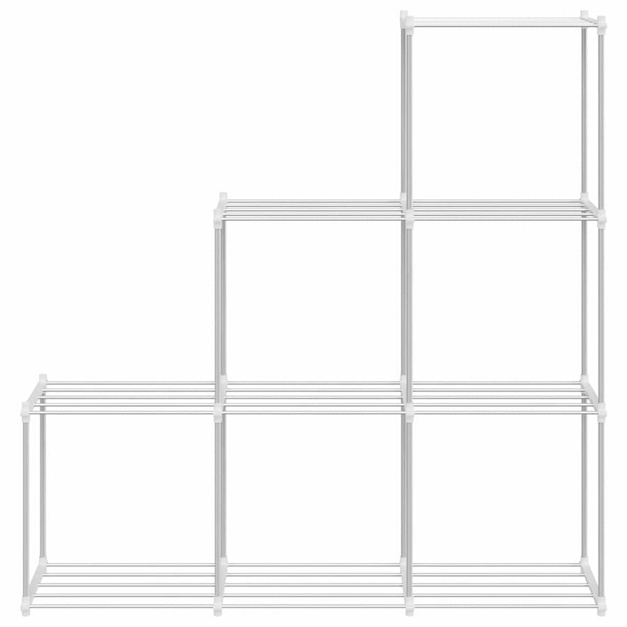 Buisvormige plank met opslag Wit 129 x 27 x 132 cm Aluminium