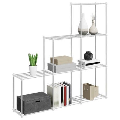 Buisvormige plank met opslag Wit 129 x 27 x 132 cm Aluminium