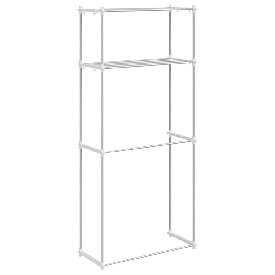 Wasmachineplank met opslag Wit 70 x 27 x 136 cm Aluminium