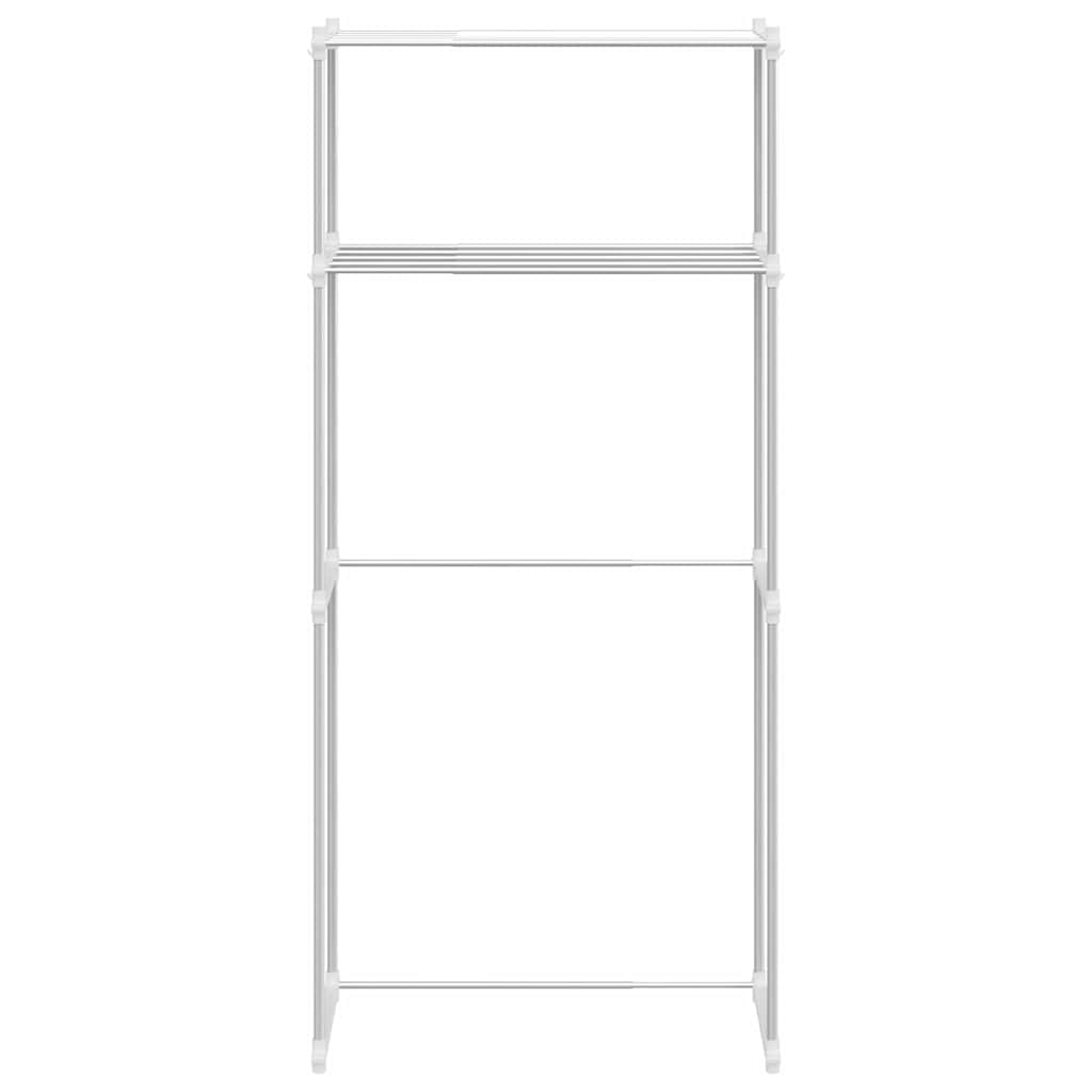 Wasmachineplank met opslag Wit 70 x 27 x 136 cm Aluminium