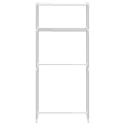 Wasmachineplank met opslag Wit 70 x 27 x 136 cm Aluminium