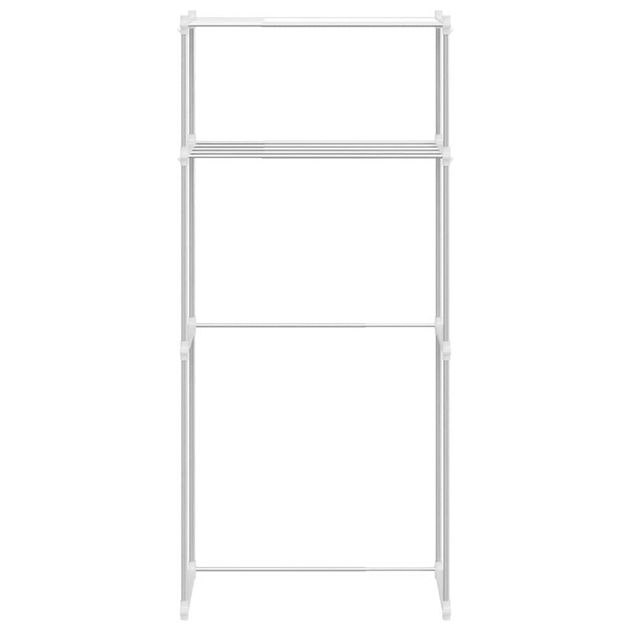 Wasmachineplank met opslag Wit 70 x 27 x 136 cm Aluminium