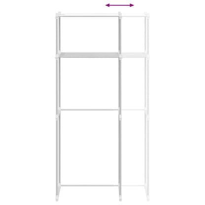 Wasmachineplank met opslag Wit 70 x 27 x 136 cm Aluminium