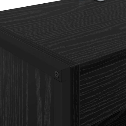 Boekenkast 2 pcs Zwart Eiken 80 x 30 x 155 cm Bewerkt hout