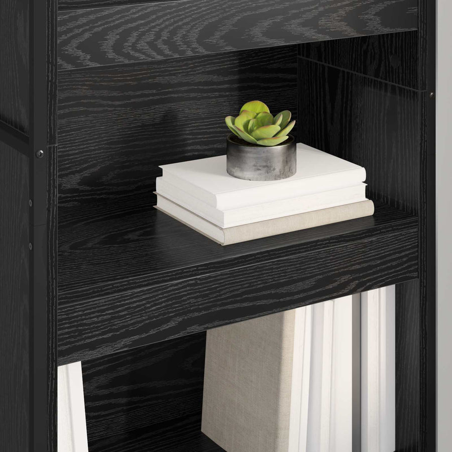 Boekenkast 2 pcs Zwart Eiken 80 x 30 x 155 cm Bewerkt hout
