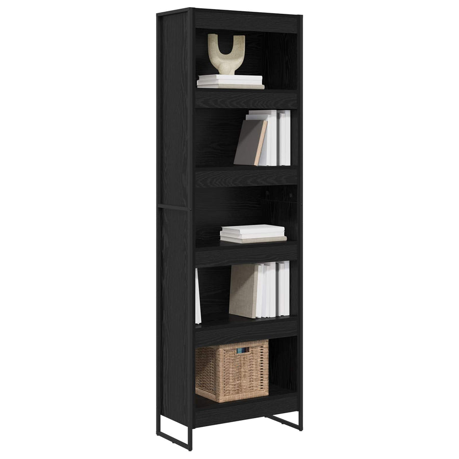 Boekenkast 2 pcs Zwart Eiken 80 x 30 x 155 cm Bewerkt hout