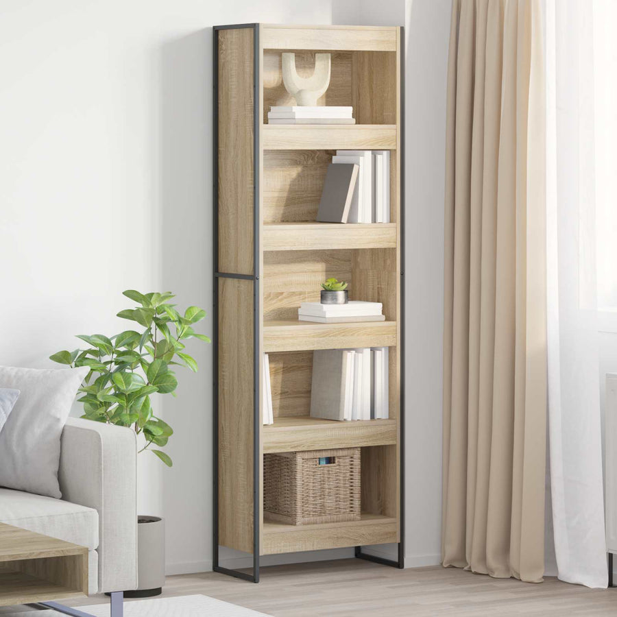 Boekenkast 2 pcs Sonoma 80 x 30 x 155 cm Bewerkt hout