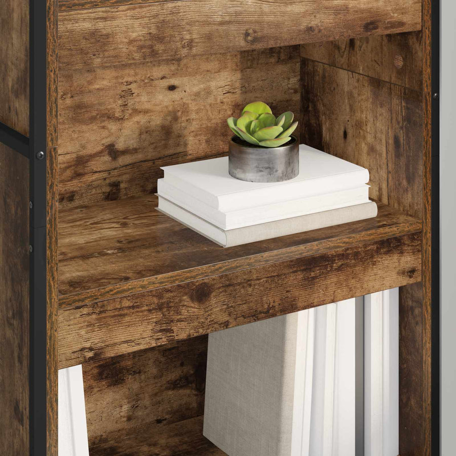 Boekenkast 2 pcs Rook Eik 80 x 30 x 155 cm Bewerkt hout