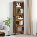 Boekenkast 2 stuks 80x30x155 cm rook eik bewerkt hout