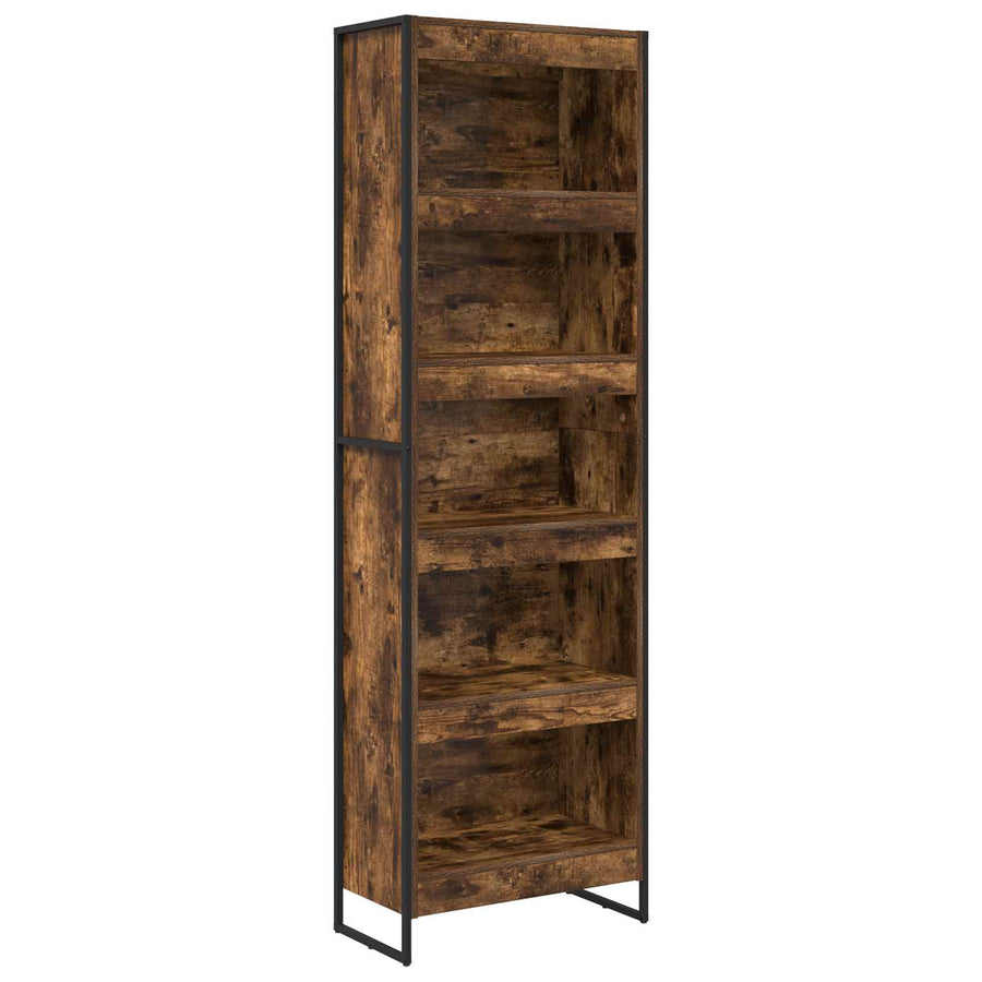 Boekenkast 2 pcs Rook Eik 80 x 30 x 155 cm Bewerkt hout