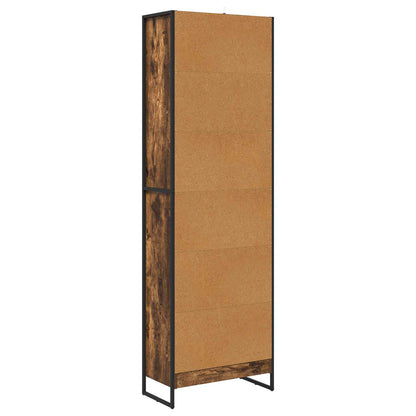 Boekenkast 2 pcs Rook Eik 80 x 30 x 155 cm Bewerkt hout