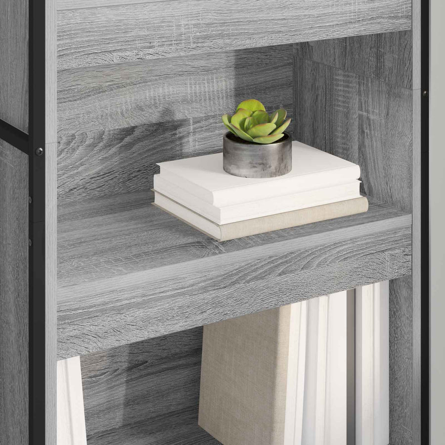 Boekenkast 2 pcs Grijs Sonoma 80 x 30 x 155 cm Bewerkt hout