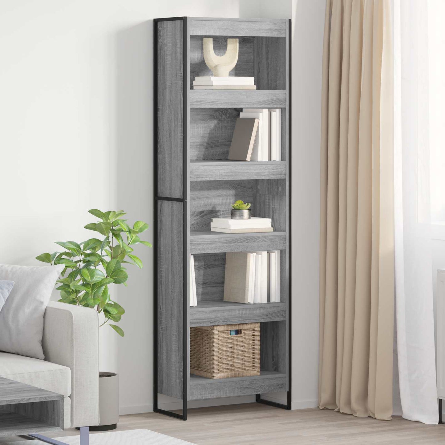 Boekenkast 2 pcs Grijs Sonoma 80 x 30 x 155 cm Bewerkt hout