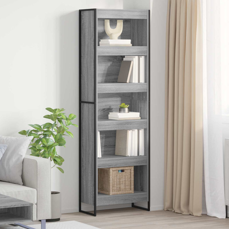 Boekenkast 2 pcs Grijs Sonoma 80 x 30 x 155 cm Bewerkt hout