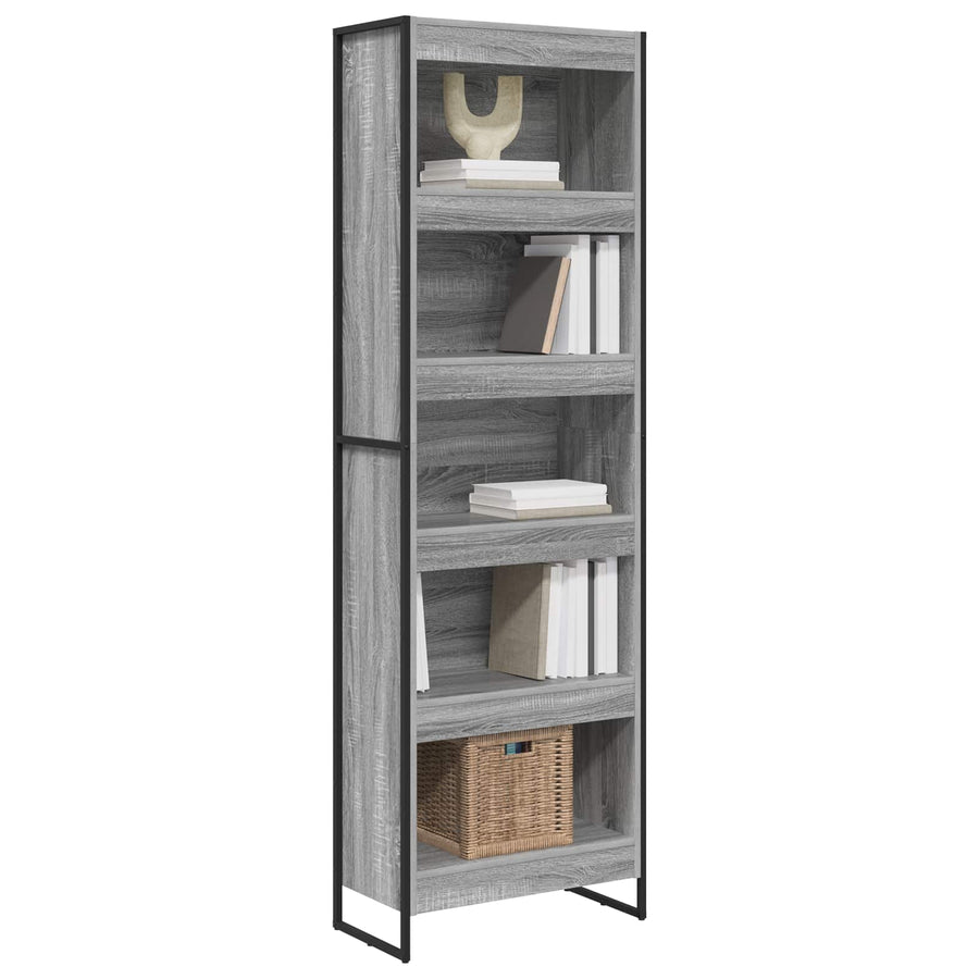Boekenkast 2 pcs Grijs Sonoma 80 x 30 x 155 cm Bewerkt hout
