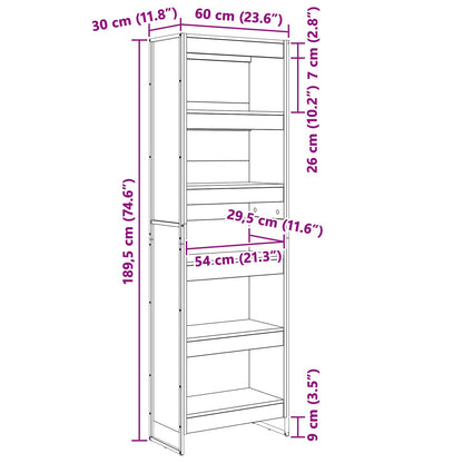 Boekenkast 2 pcs Oud Hout 80 x 30 x 155 cm Bewerkt hout