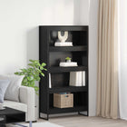 Boekenkast 80x30x155 cm zwart eiken