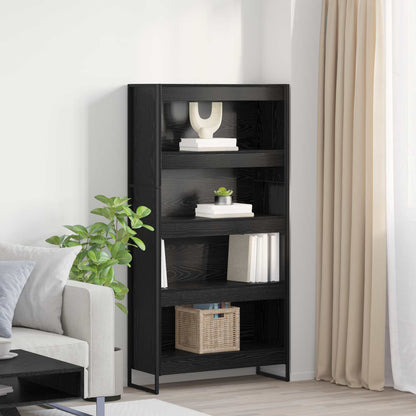 Boekenkast 2 pcs Zwart Eiken 80 x 30 x 155 cm Bewerkt hout
