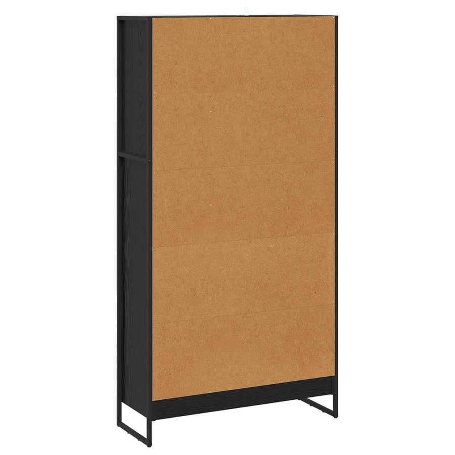 Boekenkast 2 pcs Zwart Eiken 80 x 30 x 155 cm Bewerkt hout