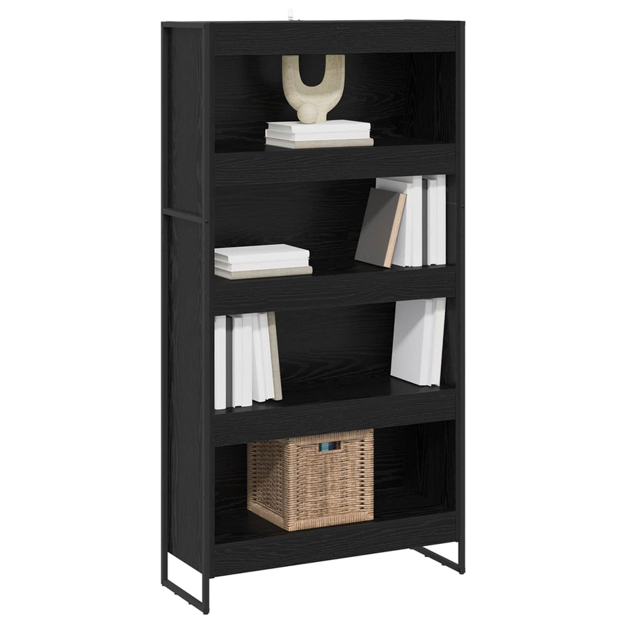 Boekenkast 2 pcs Zwart Eiken 80 x 30 x 155 cm Bewerkt hout