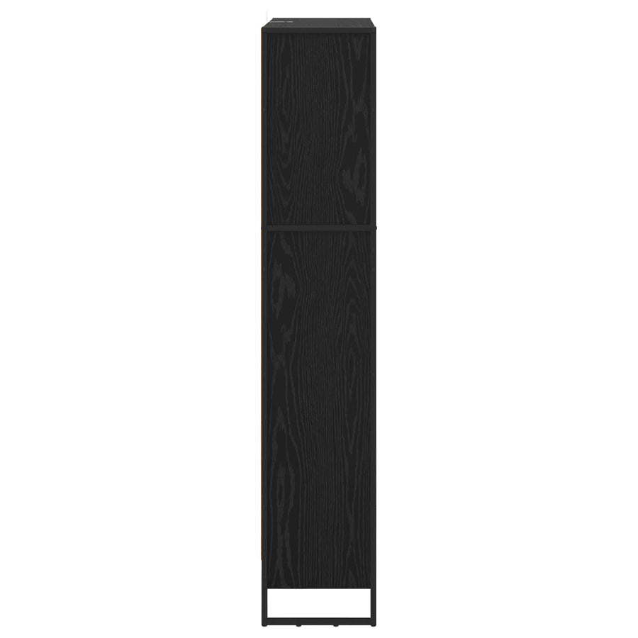 Boekenkast 2 pcs Zwart Eiken 80 x 30 x 155 cm Bewerkt hout