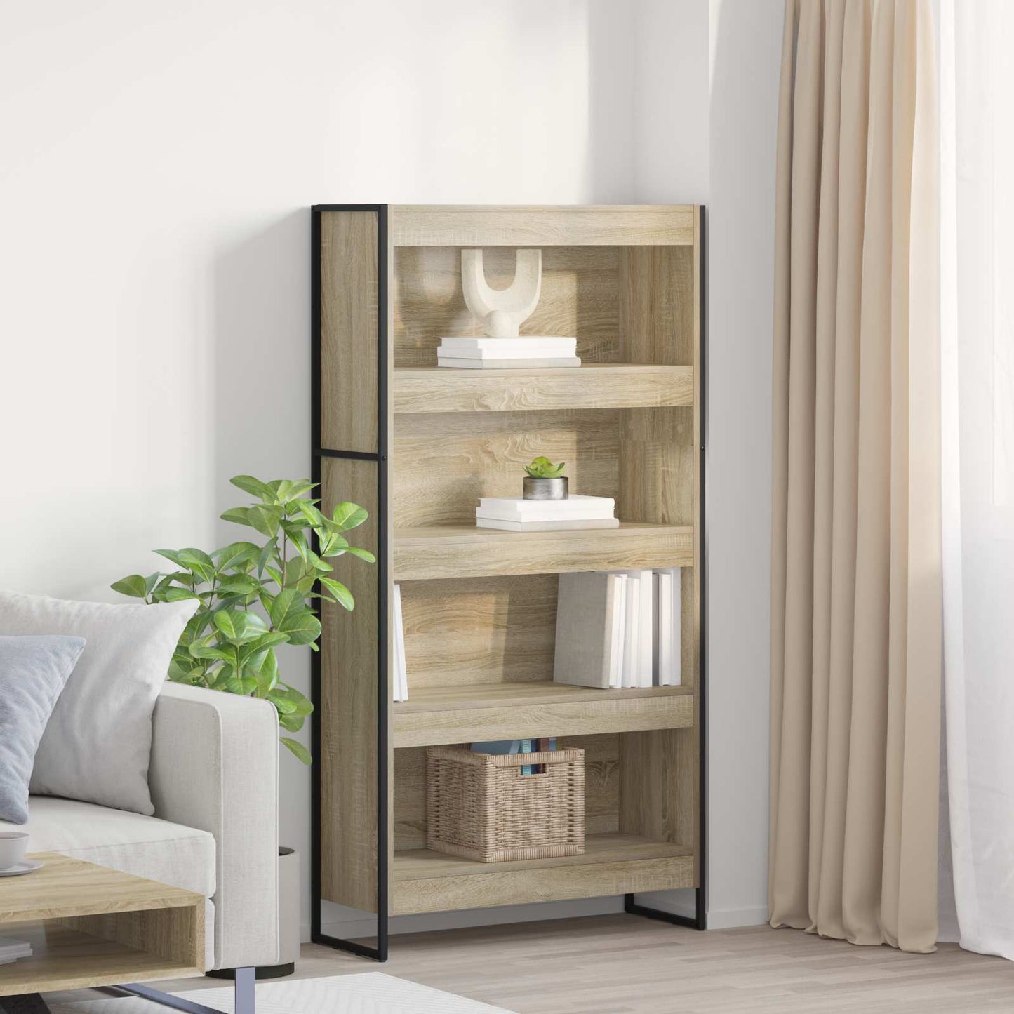 Boekenkast 2 pcs Sonoma 80 x 30 x 155 cm Bewerkt hout
