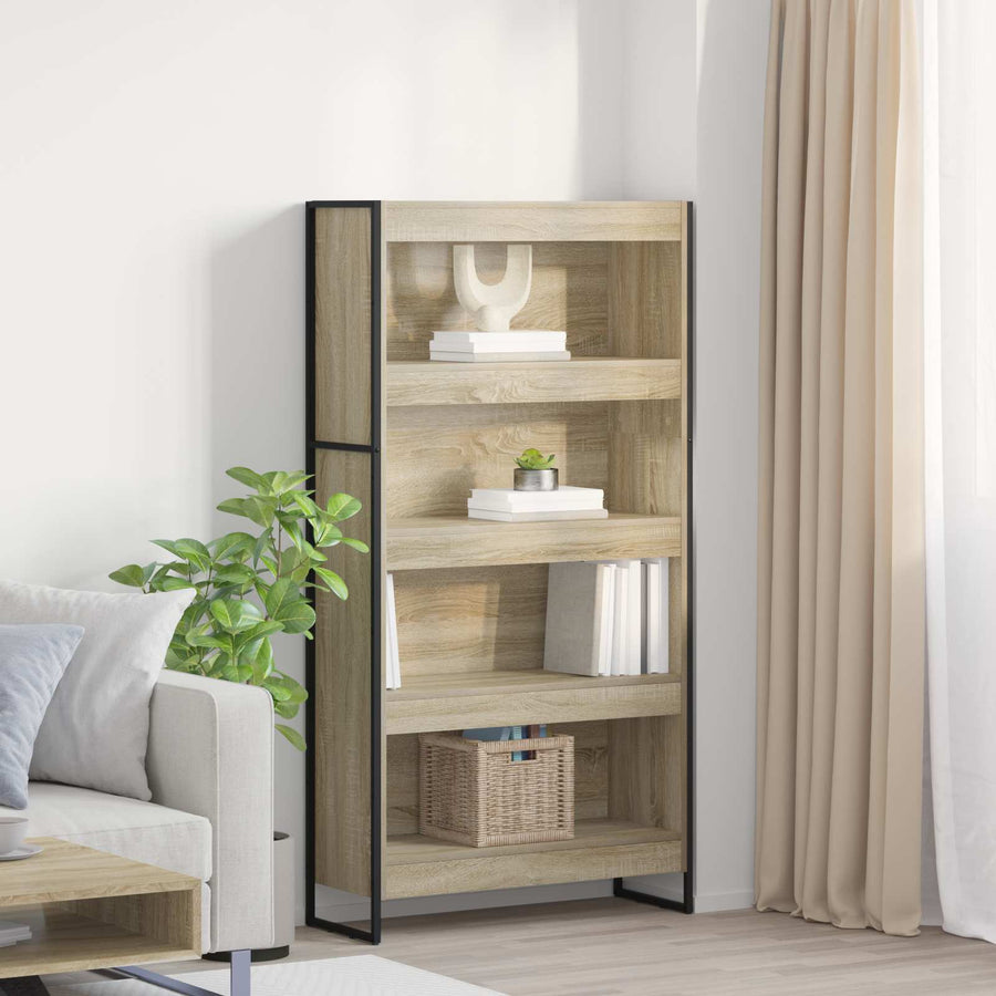 Boekenkast 2 pcs Sonoma 80 x 30 x 155 cm Bewerkt hout