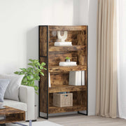 Boekenkast 80x30x155 cm rook eik bewerkt hout