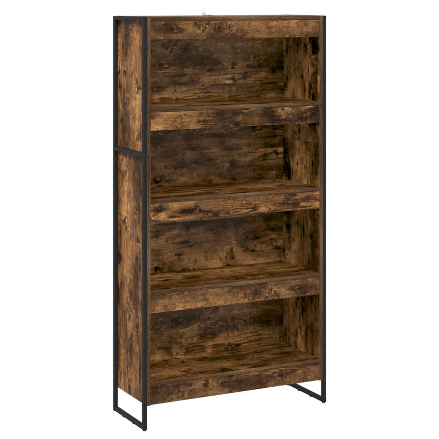 Boekenkast 2 pcs Rook Eik 80 x 30 x 155 cm Bewerkt hout