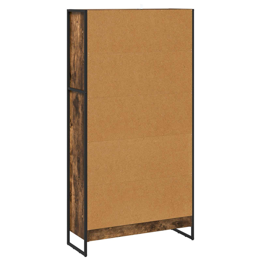 Boekenkast 2 pcs Rook Eik 80 x 30 x 155 cm Bewerkt hout