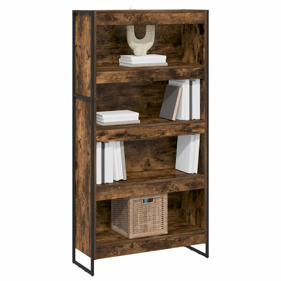 Boekenkast 2 pcs Rook Eik 80 x 30 x 155 cm Bewerkt hout