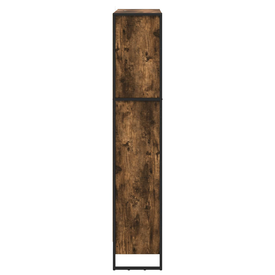 Boekenkast 2 pcs Rook Eik 80 x 30 x 155 cm Bewerkt hout