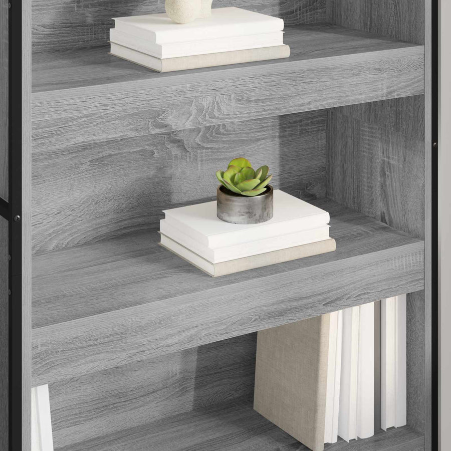 Boekenkast 2 pcs Grijs Sonoma 80 x 30 x 155 cm Bewerkt hout