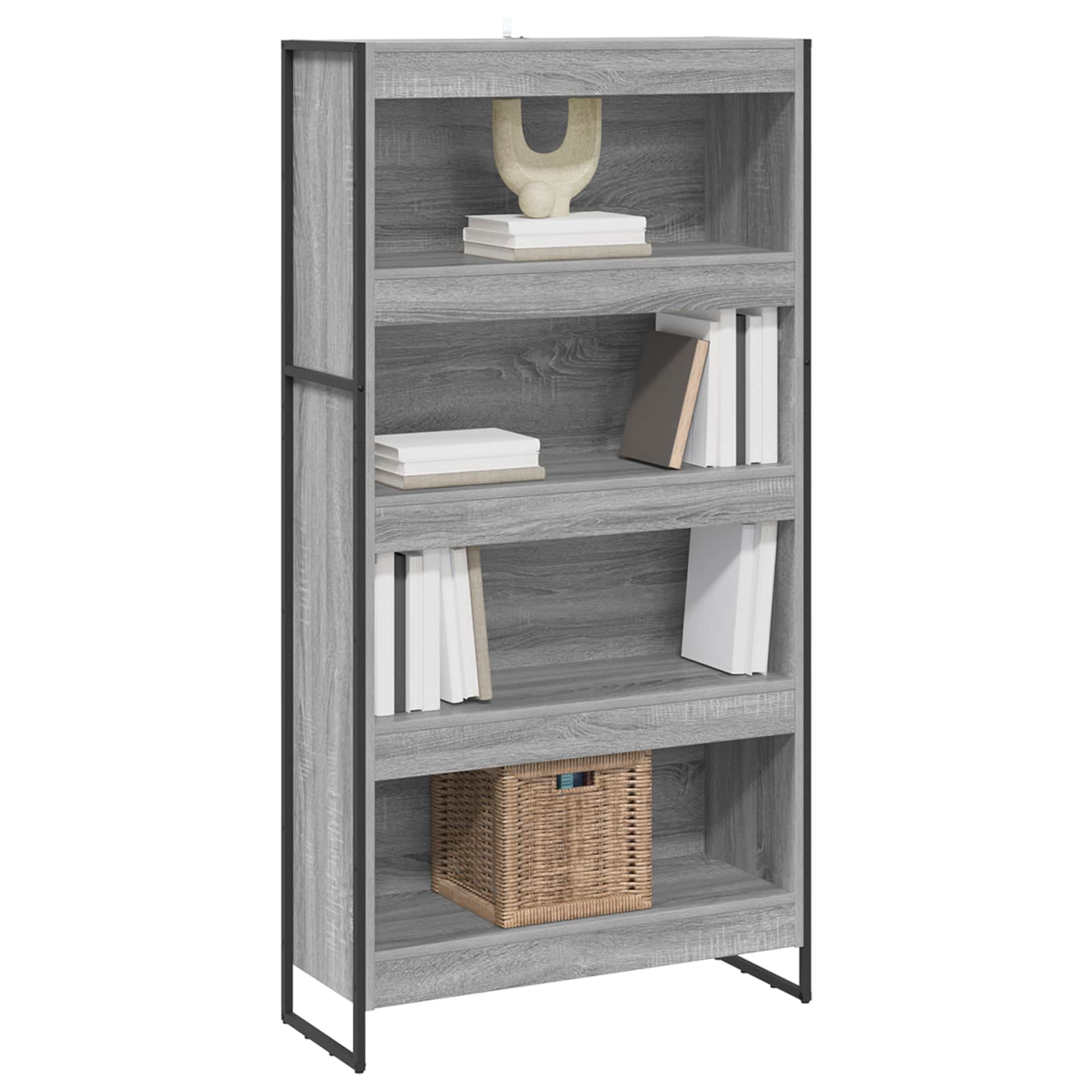 Boekenkast 2 pcs Grijs Sonoma 80 x 30 x 155 cm Bewerkt hout