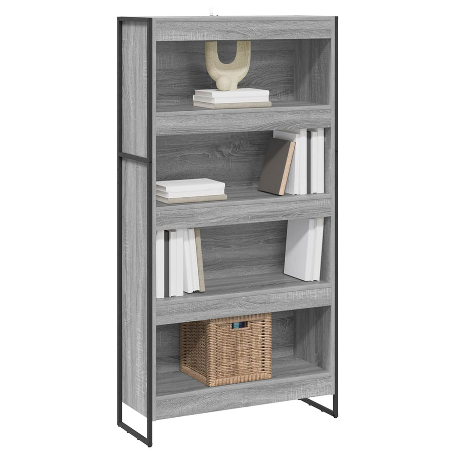 Boekenkast 2 pcs Grijs Sonoma 80 x 30 x 155 cm Bewerkt hout