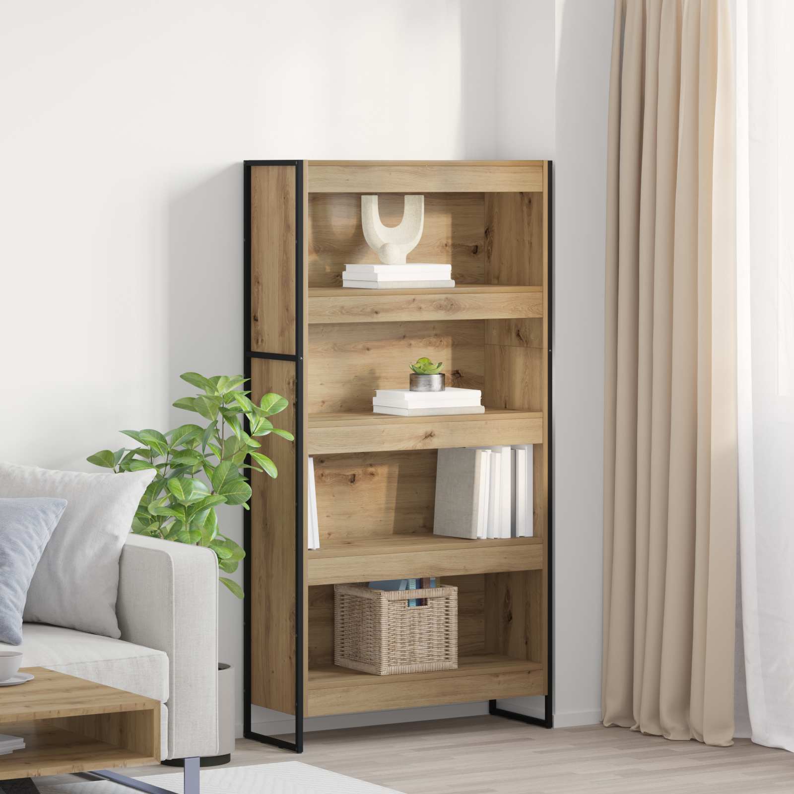 Boekenkast 2 pcs Ambachtelijk eiken 80 x 30 x 155 cm