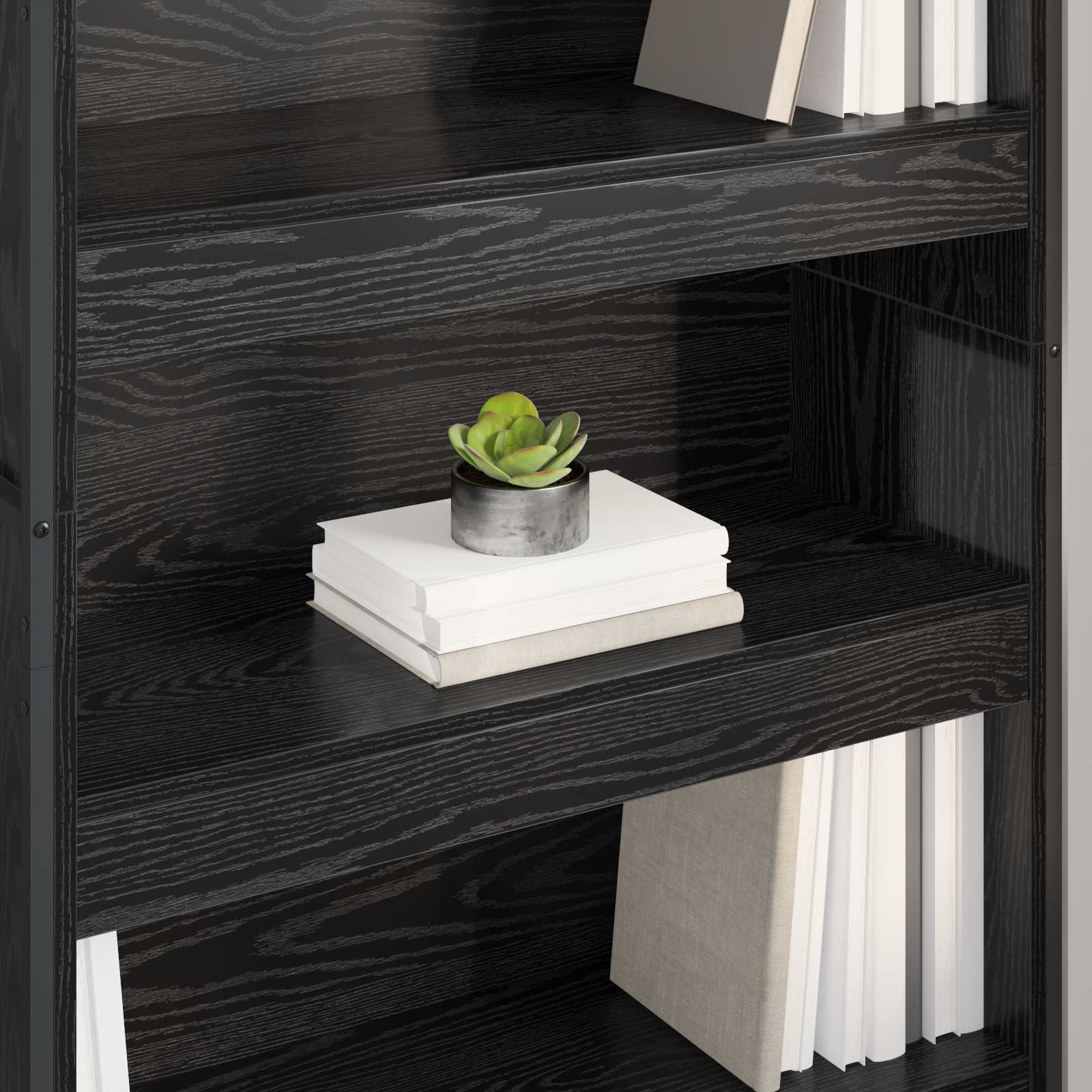 Boekenkast 2 pcs Zwart Eiken 80 x 30 x 155 cm Bewerkt hout