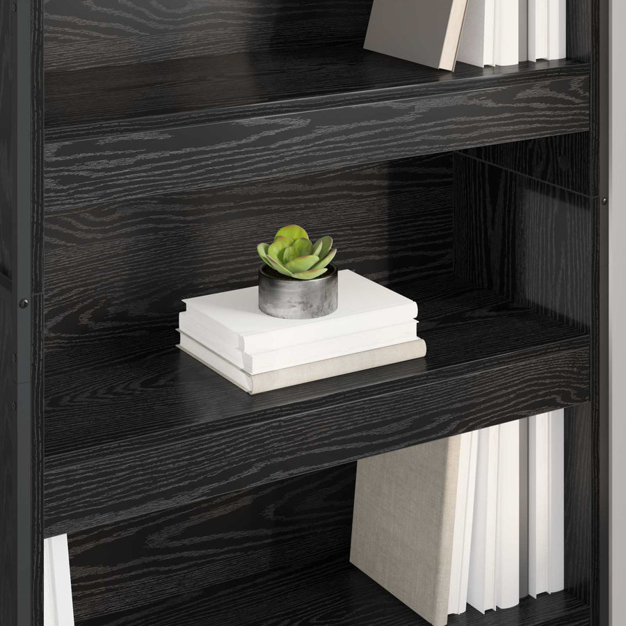 Boekenkast 2 pcs Zwart Eiken 80 x 30 x 155 cm Bewerkt hout