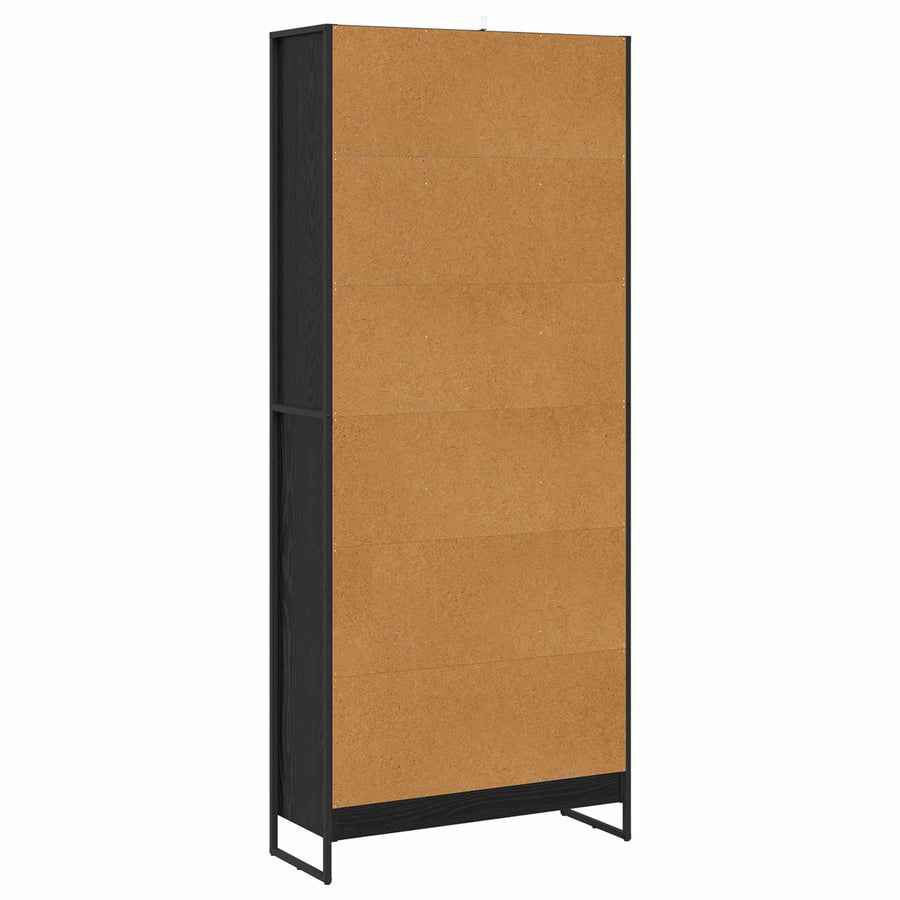 Boekenkast 2 pcs Zwart Eiken 80 x 30 x 155 cm Bewerkt hout