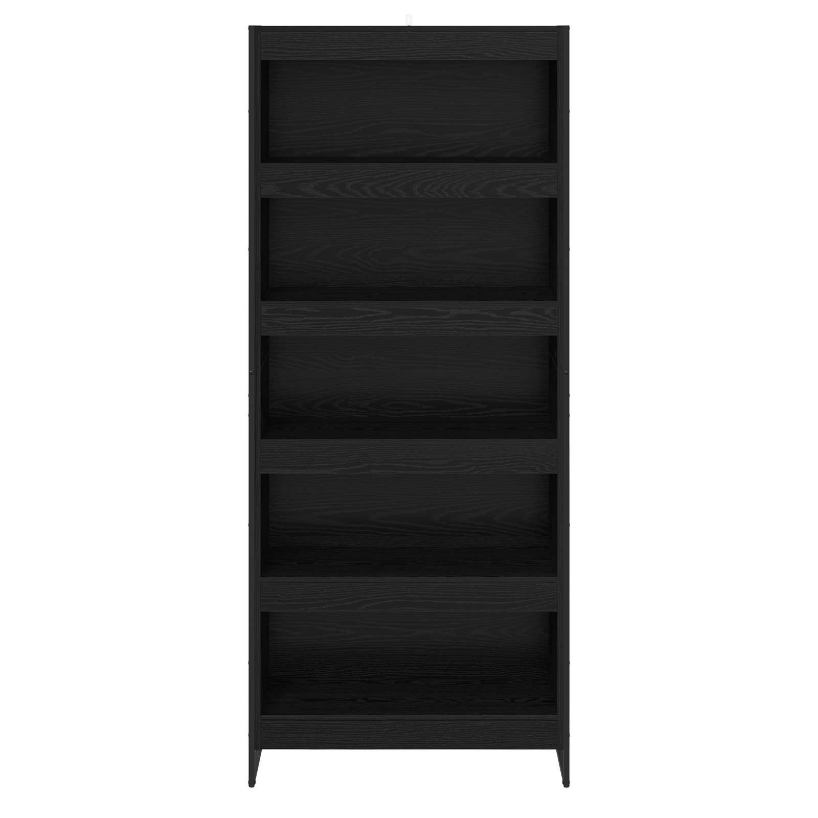 Boekenkast 2 pcs Zwart Eiken 80 x 30 x 155 cm Bewerkt hout