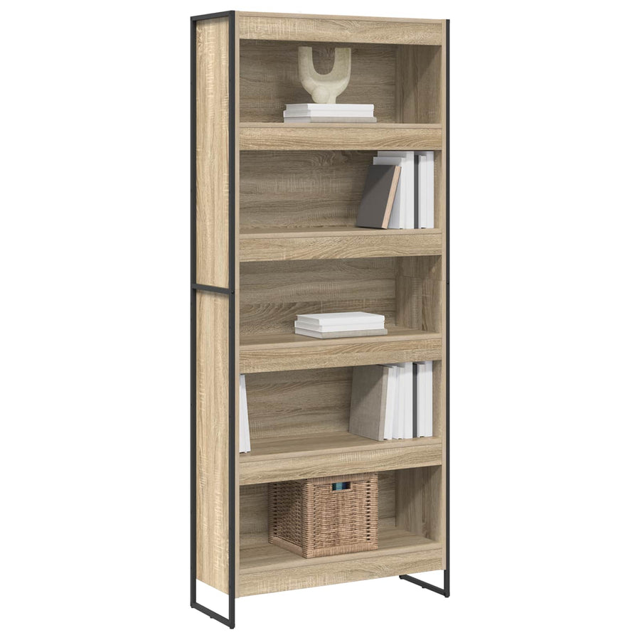 Boekenkast 2 pcs Sonoma 80 x 30 x 155 cm Bewerkt hout