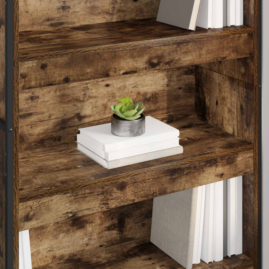 Boekenkast 2 pcs Rook Eik 80 x 30 x 155 cm Bewerkt hout