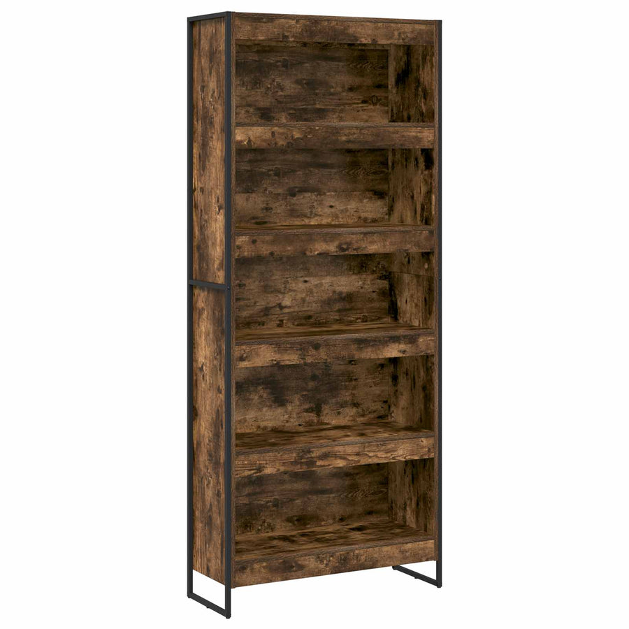 Boekenkast 2 pcs Rook Eik 80 x 30 x 155 cm Bewerkt hout
