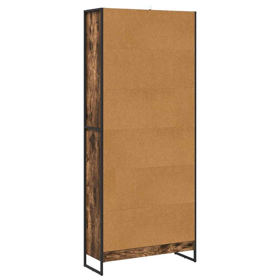 Boekenkast 2 pcs Rook Eik 80 x 30 x 155 cm Bewerkt hout